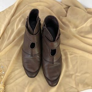 Dark Tan Leather ankle boots